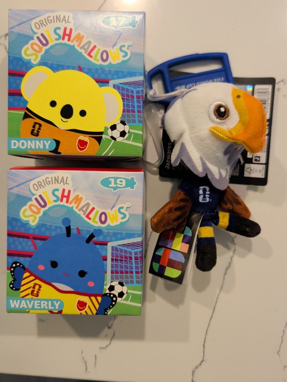 FIFA World Cup 2026 Plush Lot NIB Donny Waverly Squishmallow Clutch Mascot Clip